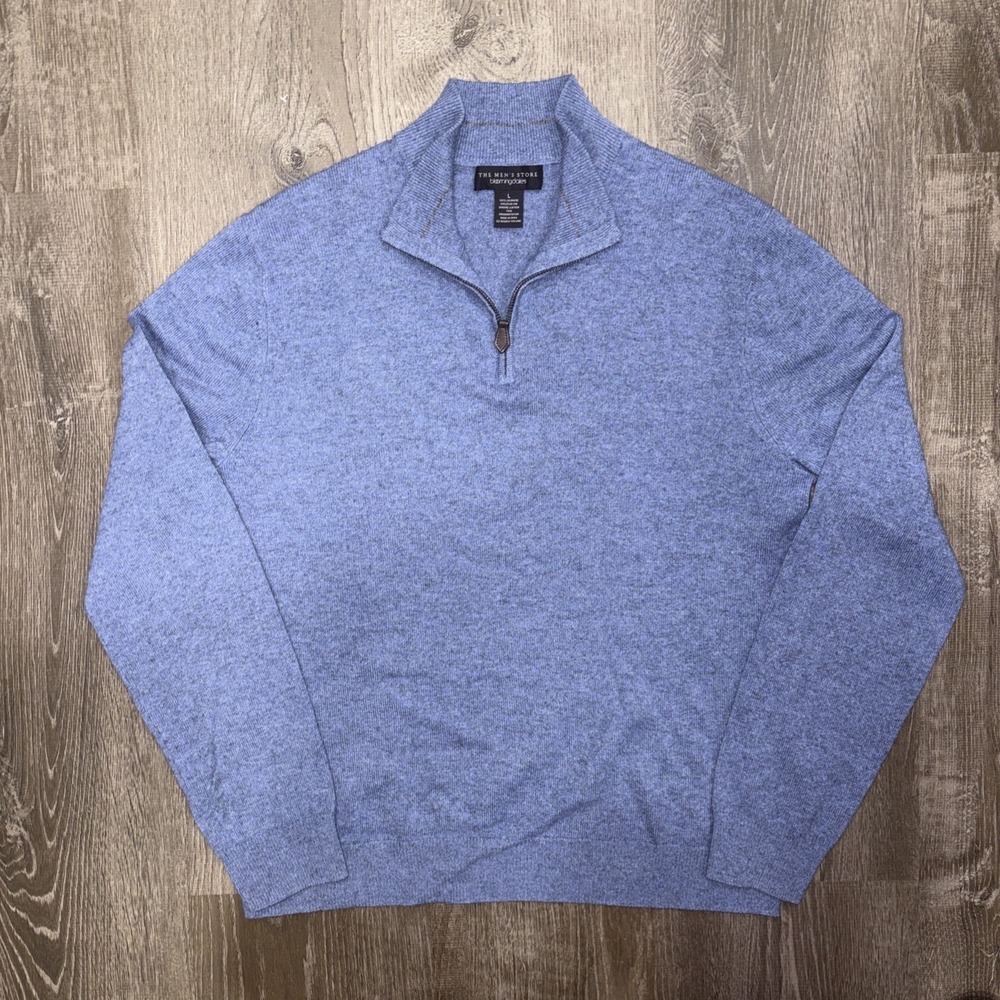 The Men's Store Bloomingdale's 100% Cashmere 1/4 Zip Sweater Men's Large Mock
